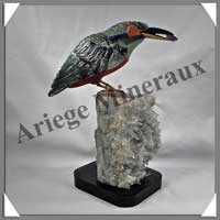 MARTIN PECHEUR - QUARTZ VERT - 190x180x130 mm - 2 580 grammes - A001