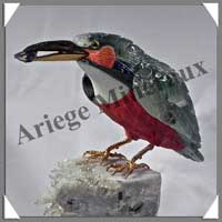 MARTIN PECHEUR - QUARTZ VERT - 190x180x130 mm - 2 580 grammes - A001