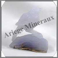 OISEAU sur BRANCHE - CALCEDOINE BLEUE - 80 mm - 180 grammes - C001