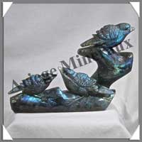 OISEAUX (Trio) - LABRADORITE - 160x110x30 mm - 520 grammes - A002
