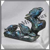 OISEAUX (Trio) - LABRADORITE - 160x110x30 mm - 520 grammes - A002