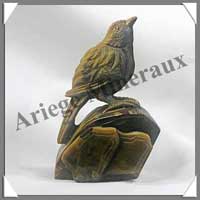 OISEAU sur BRANCHE - OEIL de TIGRE - 100 mm - 200 grammes - C001
