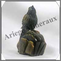 OISEAU sur BRANCHE - OEIL de TIGRE - 100 mm - 200 grammes - C001