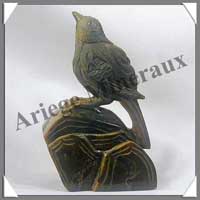 OISEAU sur BRANCHE - OEIL de TIGRE - 100 mm - 200 grammes - C001
