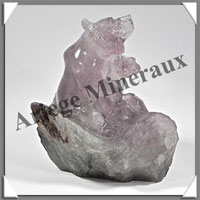 OURS (Couple) - AMETHYSTE - 110x100x75 mm - 624 grammes - A003