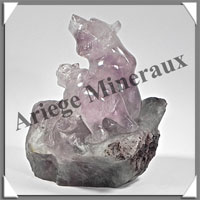 OURS (Couple) - AMETHYSTE - 110x100x75 mm - 624 grammes - A003