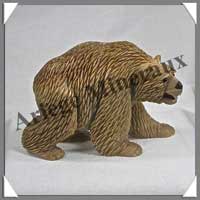 OURS - ARAGONITE - 100x75x45 mm - 300 grammes - A002