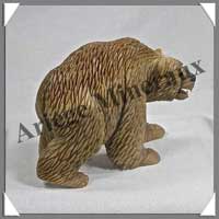 OURS - ARAGONITE - 100x75x45 mm - 300 grammes - A002