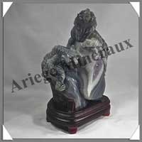 OURS (Couple) - CALCEDOINE Amthyse - 225x150x100 mm - 2 340 grammes - A001