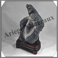 OURS (Couple) - CALCEDOINE Amthyse - 225x150x100 mm - 2 340 grammes - A001