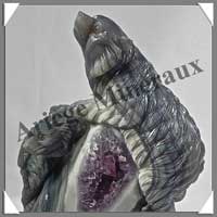 OURS (Couple) - CALCEDOINE Amthyse - 225x150x100 mm - 2 340 grammes - A001