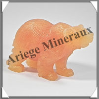 OURS - CALCITE ORANGE - 85x45x30 mm - 114 grammes - A002