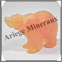 OURS - CALCITE ORANGE - 85x45x30 mm - 114 grammes - A002