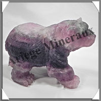 OURS - FLUORITE - 140x105x70 mm - 1 250 grammes - A004