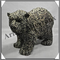 OURS - JASPE DALMATIEN - 200x125x95 mm - 1 980 grammes - A001