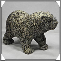 OURS - JASPE DALMATIEN - 200x125x95 mm - 1 980 grammes - A001