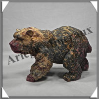 OURS - JASPE PAYSAGE - 215x130x100 mm - 2 500 grammes - A001