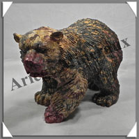 OURS - JASPE PAYSAGE - 215x130x100 mm - 2 500 grammes - A001