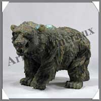 OURS - LABRADORITE - 250x140x100 mm - 3 400 grammes - A004