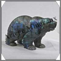 OURS - LABRADORITE - 115x70x40 mm - 320 grammes - A006