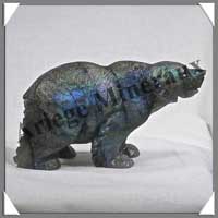 OURS - LABRADORITE - 115x70x40 mm - 320 grammes - A006