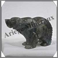 OURS - LABRADORITE - 115x70x40 mm - 320 grammes - A006