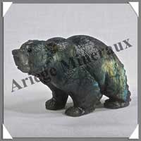 OURS - LABRADORITE - 90x50x35 mm - 160 grammes - A007