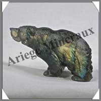 OURS - LABRADORITE - 90x50x35 mm - 160 grammes - A007