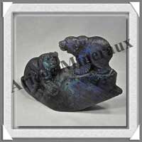 OURS (Couple) - LABRADORITE - 165x110x45 mm - 780 grammes - A008