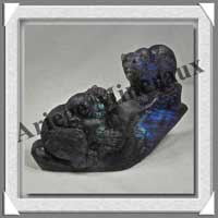 OURS (Couple) - LABRADORITE - 165x110x45 mm - 780 grammes - A008