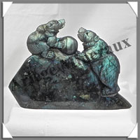 OURS (Couple) - LABRADORITE - 130x95x30 mm - 432 grammes - A010
