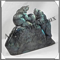 OURS (Couple) - LABRADORITE - 130x95x30 mm - 432 grammes - A010