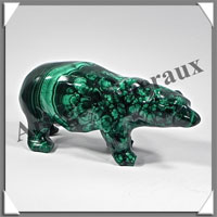 OURS - MALACHITE - 100x45x35 mm - 268 grammes - A001
