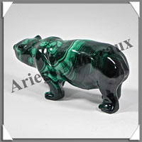 OURS - MALACHITE - 100x45x35 mm - 268 grammes - A001