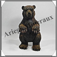 OURS Debout - OEIL DE TIGRE - 160x85x75 mm - 875 grammes - A002