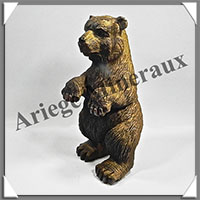 OURS Debout - OEIL DE TIGRE - 160x85x75 mm - 875 grammes - A002