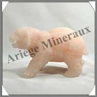 OURS - QUARTZ ROSE - 160 mm - 1 120 grammes - A001