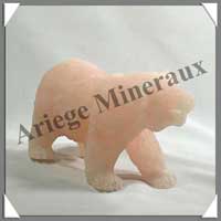 OURS - QUARTZ ROSE - 160 mm - 1 120 grammes - A001