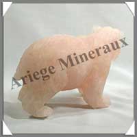 OURS - QUARTZ ROSE - 160 mm - 1 120 grammes - A001