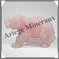 OURS - QUARTZ ROSE - 155x85x70 mm - 740 grammes - A005