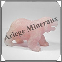 OURS - QUARTZ ROSE - 155x85x70 mm - 740 grammes - A005