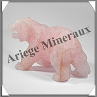 OURS - QUARTZ ROSE - 155x85x70 mm - 740 grammes - A005