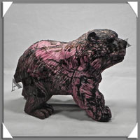 OURS - RHODONITE - 195x135x100 mm - 3 120 grammes - A001