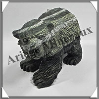 OURS - SERPENTINE ARGENTEE - 170x110x90 mm - 1 300 grammes - A001