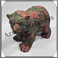 OURS - UNAKITE - 180x115x85 mm - 1 410 grammes - A001