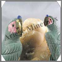 PERROQUETS (Couple) - AVENTURINE - 370 mm - 11 540 grammes - A001