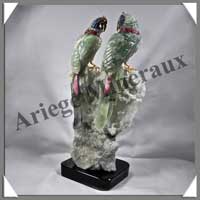 PERROQUETS (Couple) - JADE - 320x170x110 mm - 3 020 grammes - A001