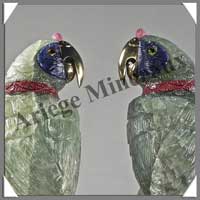 PERROQUETS (Couple) - JADE - 320x170x110 mm - 3 020 grammes - A001