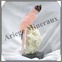 PERROQUET - QUARTZ ROSE - 260 mm - 2 200 grammes - A001