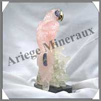 PERROQUET - QUARTZ ROSE - 260 mm - 2 200 grammes - A001